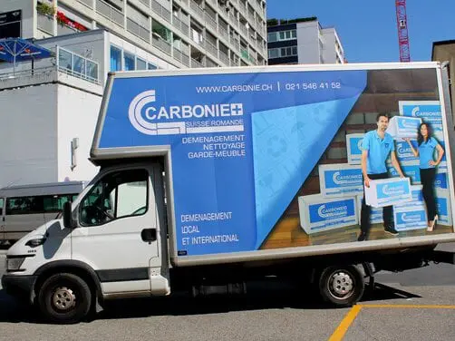Camion de déménagement en intervention à Genève
